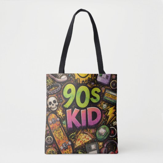 90s Kids Retro Pizza Fun Pattern Tote Bag (Voorkant)