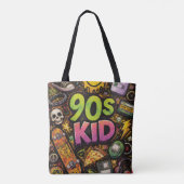 90s Kids Retro Pizza Fun Pattern Tote Bag (Achterkant)