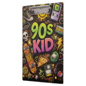 90s Kids Retro Pizza Smiley Face Flower Design Klembord (Links)