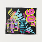 90's Kind Boombox 1990 Nostalgia 80s Wandkleed (Voorkant (horizontaal))