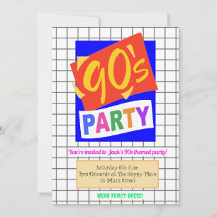90's Kind thema uitnodiging