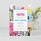 90's Kleurrijke Retro 1990's Verjaardagsfeest Nine Kaart (Staand voorkant)