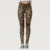 90s Leopard Safari Print Leggings (Voorkant)