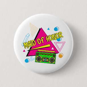 90s Maid Of Honor Bruidsmeisje Bride Squad Retro B Ronde Button 5,7 Cm
