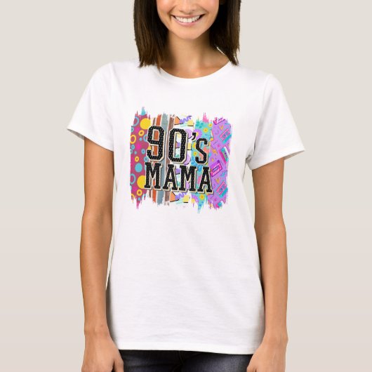 90's Mama Hippie Retro Groovy Kleurrijk Helder T-shirt (Voorkant)