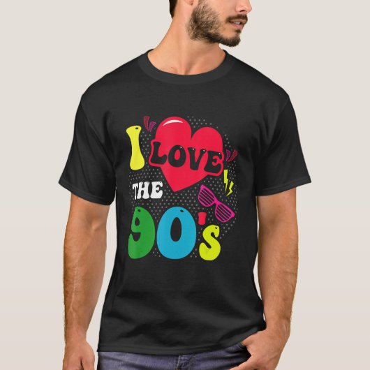 90s Mannen Kustpartij I-liefde 80s T-shirt (Voorkant)