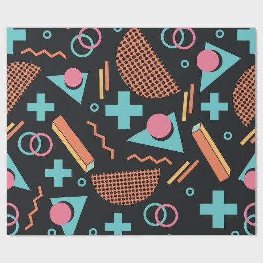 90s Memphis Pattern Cadeaupapier (Vlak)