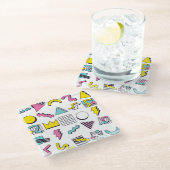 90's Memphis: Pop Design Elements. Glazen Onderzetter (Schuin)