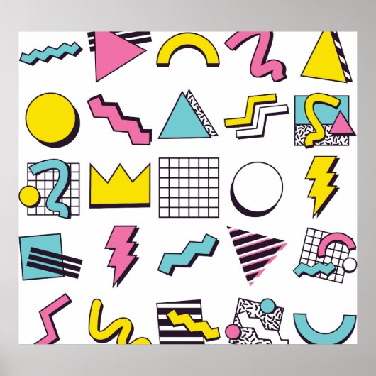 90's Memphis: Pop Design Elements. Poster (Voorkant)