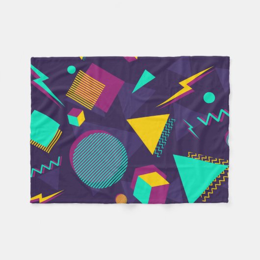  90s Memphis-Stijl Patroon Fleece Deken (Voorkant (Horizontaal))