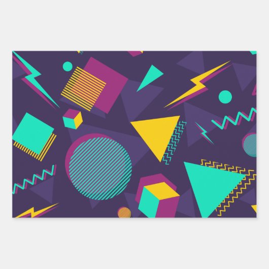  90s Memphis-Stijl Patroon Inpakpapier Vel (Voorkant 3)