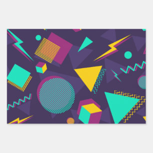  90s Memphis-Stijl Patroon Inpakpapier Vel