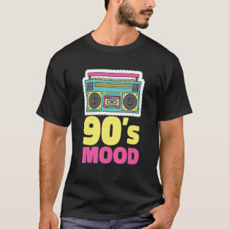 90's Mood Cassette Tape Boombox Nineties Music Ret T-shirt