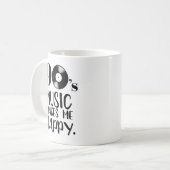 90s Muziek maakt me Happy Nostalgia Koffiemok (Voorkant links)