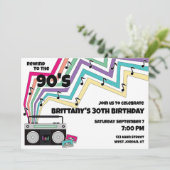 90's Muziek Thema Verjaardagsfeestuitnodiging Kaart (Staand voorkant)