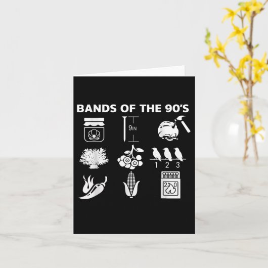90s Muziekbands Iconen Pop Cultuur Funny Retro Gra Kaart (Gele Bloem)