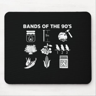 90s Muziekbands Iconen Pop Cultuur Funny Retro Gra Muismat