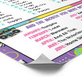 90s Naam Spel Party Teken Memphis Patroon Poster (Hoek)