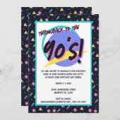 90s Navy + CMYK Retro geometrisch vloerkleedpatroo Kaart (Voorkant / Achterkant)