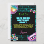 90s Neon Disco Verjaardag Bedankkaart (Voorkant)