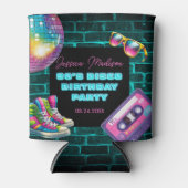 90s Neon Disco Verjaardag Blikjeskoeler (Voorkant)