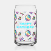 90s Neon Disco Verjaardag Blikvorm Glas