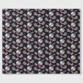 90s Neon Disco Verjaardag Cadeaupapier (Vlak)