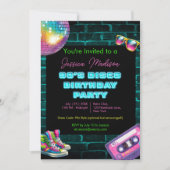 90s Neon Disco Verjaardag Kaart (Voorkant)