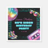 90s Neon Disco Verjaardag Servet (Voorkant)