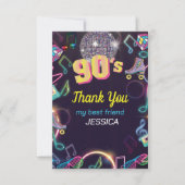 90's Neon Disco Vibes Retro Style Bedankkaart (Voorkant)