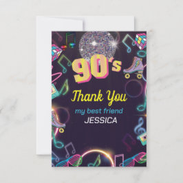 90's Neon Disco Vibes Retro Style Bedankkaart