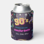 90's Neon Disco Vibes Retro Style Blikjeskoeler (Blikje Voorkant)