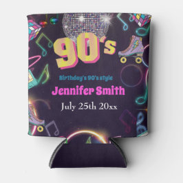 90's Neon Disco Vibes Retro Style Blikjeskoeler