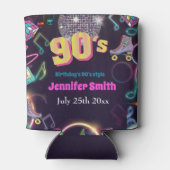 90's Neon Disco Vibes Retro Style Blikjeskoeler (Achterkant)