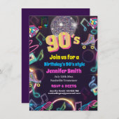 90's Neon Disco Vibes Retro Style Kaart (Voorkant / Achterkant)