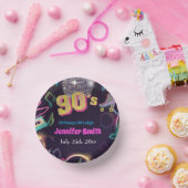 90's Neon Disco Vibes Retro Style Papieren Kommen (Feest)