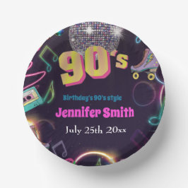 90's Neon Disco Vibes Retro Style Papieren Kommen