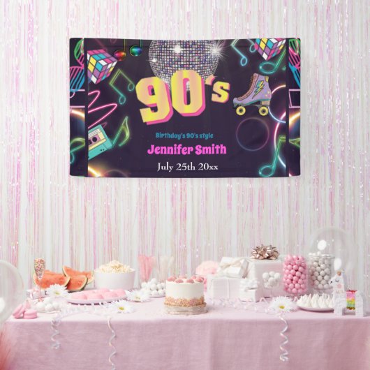 90's Neon Disco Vibes Retro Style Spandoek (Feest)