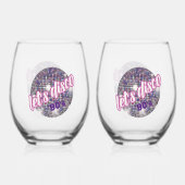 90's Neon Disco Vibes Retro Style Wijnglas Zonder Voet (Voorkant)
