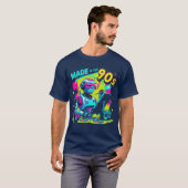 90s Neon Robot Designer Retro T-shirt (Voorkant volledig)