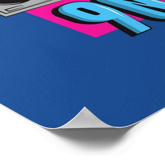 90s nostalgia muziekboombox poster (Hoek)