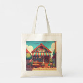 90s Nostalgic CityScape Design Tote Bag (Achterkant)