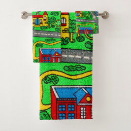 90s nostalgie, Auto Road nostalgie Race Mat stad Bad Handdoek