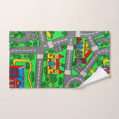 90s nostalgie, Auto Road nostalgie Race Mat stad Bad Handdoek (Handdoek)
