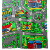 90s nostalgie, nostalgische track tapijt Car Road Douchegordijn (Voorkant)