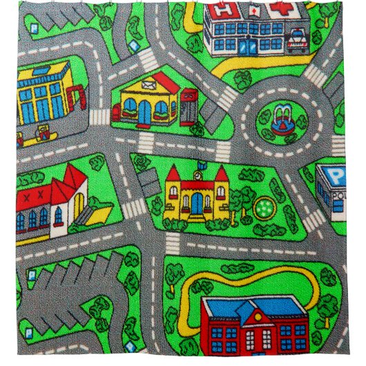 90s nostalgie, nostalgische track tapijt Car Road Douchegordijn (Voorkant)