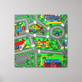 90s nostalgie, Track tapijt Auto Road nostalgisch Canvas Afdruk (Voorkant)