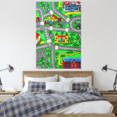90s nostalgie, Track tapijt Auto Road nostalgisch Canvas Afdruk (Insitu (Slaapkamer))