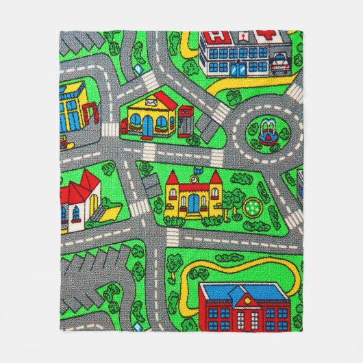 90s nostalgie, Track tapijt Auto Road nostalgisch Fleece Deken (Voorkant)