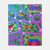90s nostalgie, Track tapijt Auto Road nostalgisch Fleece Deken (Voorkant)